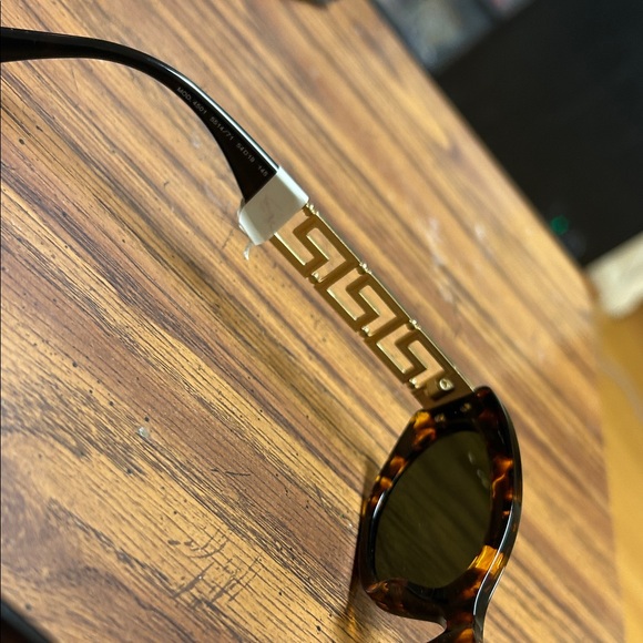 Versace Tortoiseshell Sunglasses with Gold Accents - Picture 8 of 10